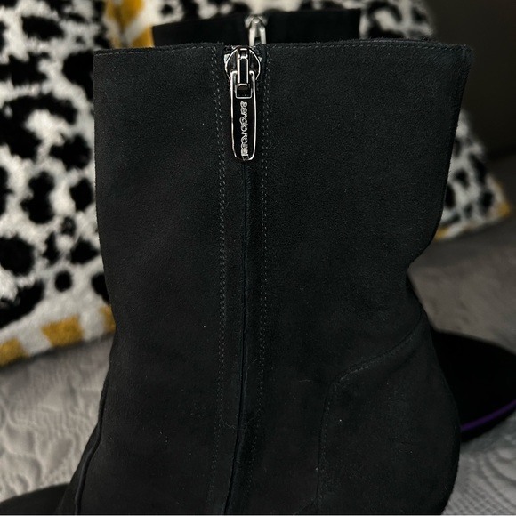 Sergio Rossi Black Suede Purple Accent Bootie 7.5 - Picture 6 of 12